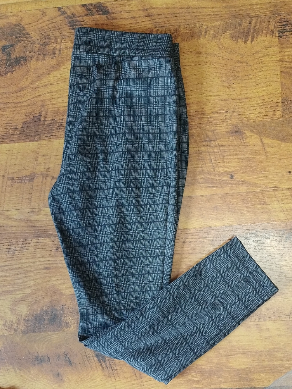 Plaid Gray Slim Dress Pants